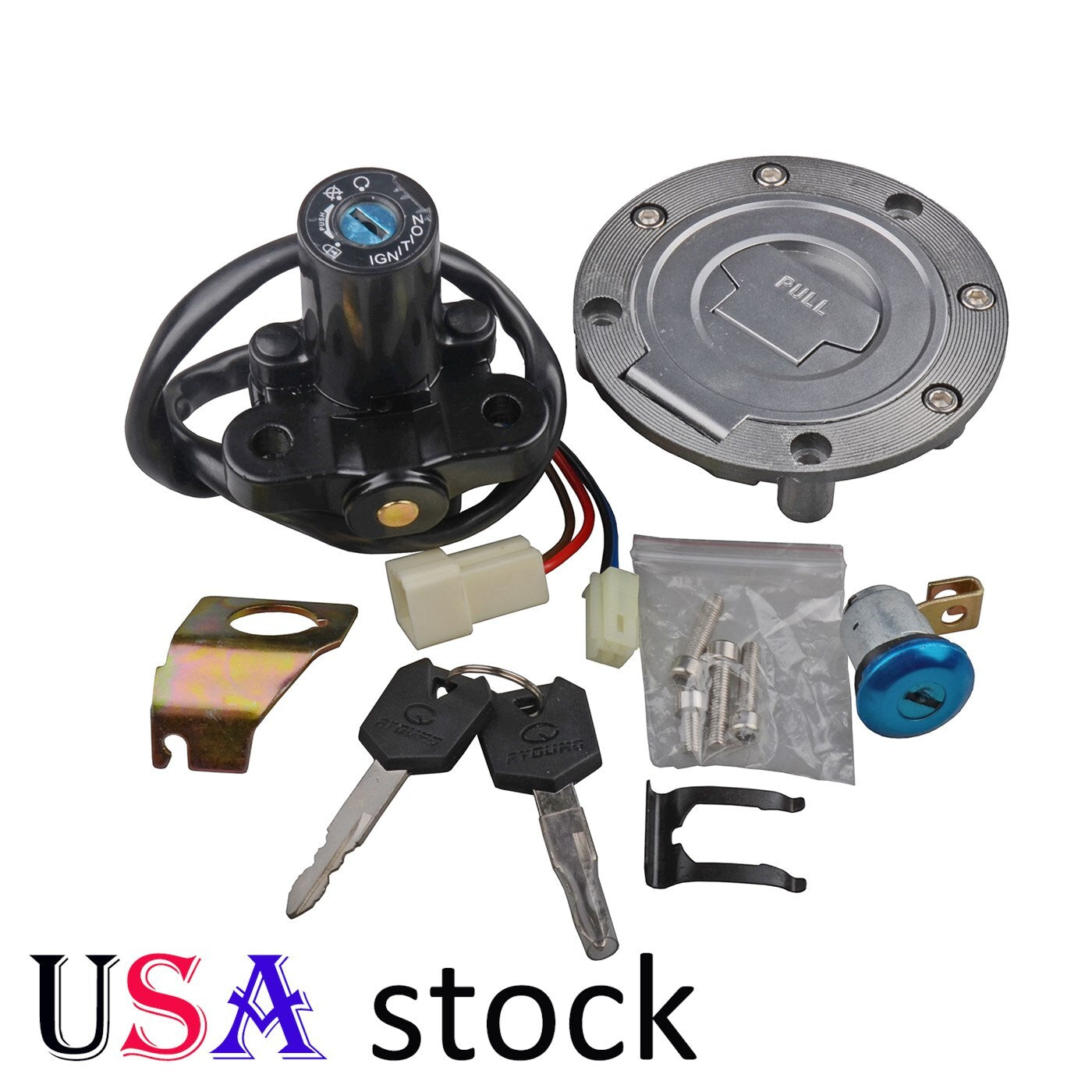 US Ignition Switch Set Gas Cap Lock Key for Yamaha YZF R1 04-14 R6 06-16 MT01 Q