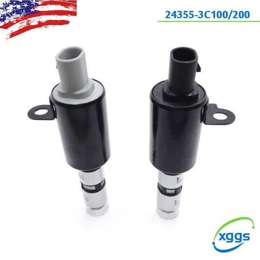 Two-piece variable intake timing VVT solenoid valves suitable for Hyundai and for Kia 3.3L and 3.8L engines.