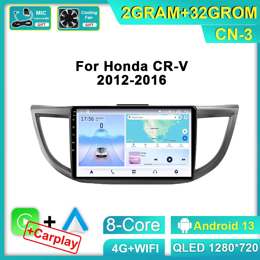 for Honda CRV for CR-V 2012-2016 CarPlay Android Car Radio Video Player Screen GPS