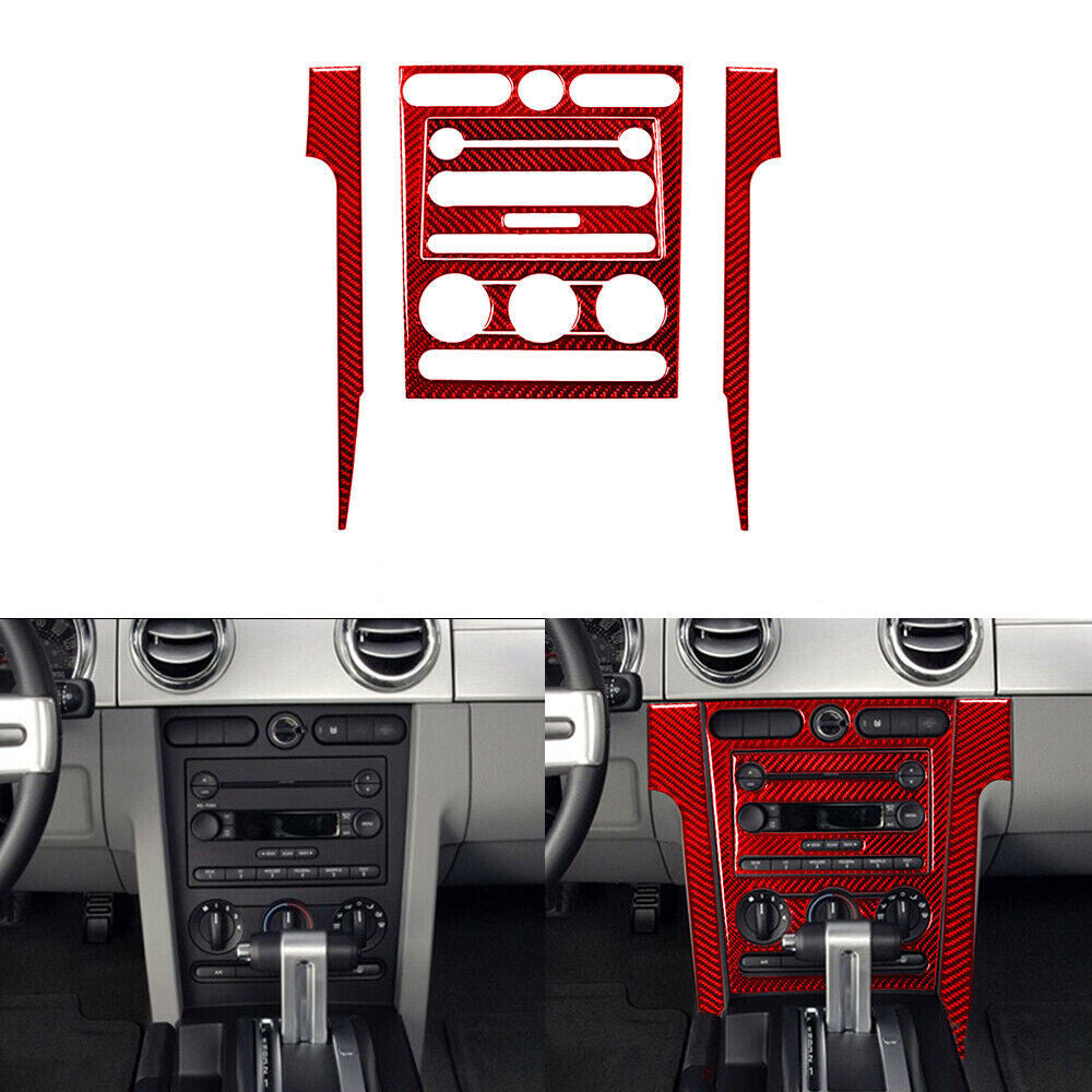 Red Carbon Fiber Console Storage Box Panel for Land Rover Discovery Sport 15-19 v