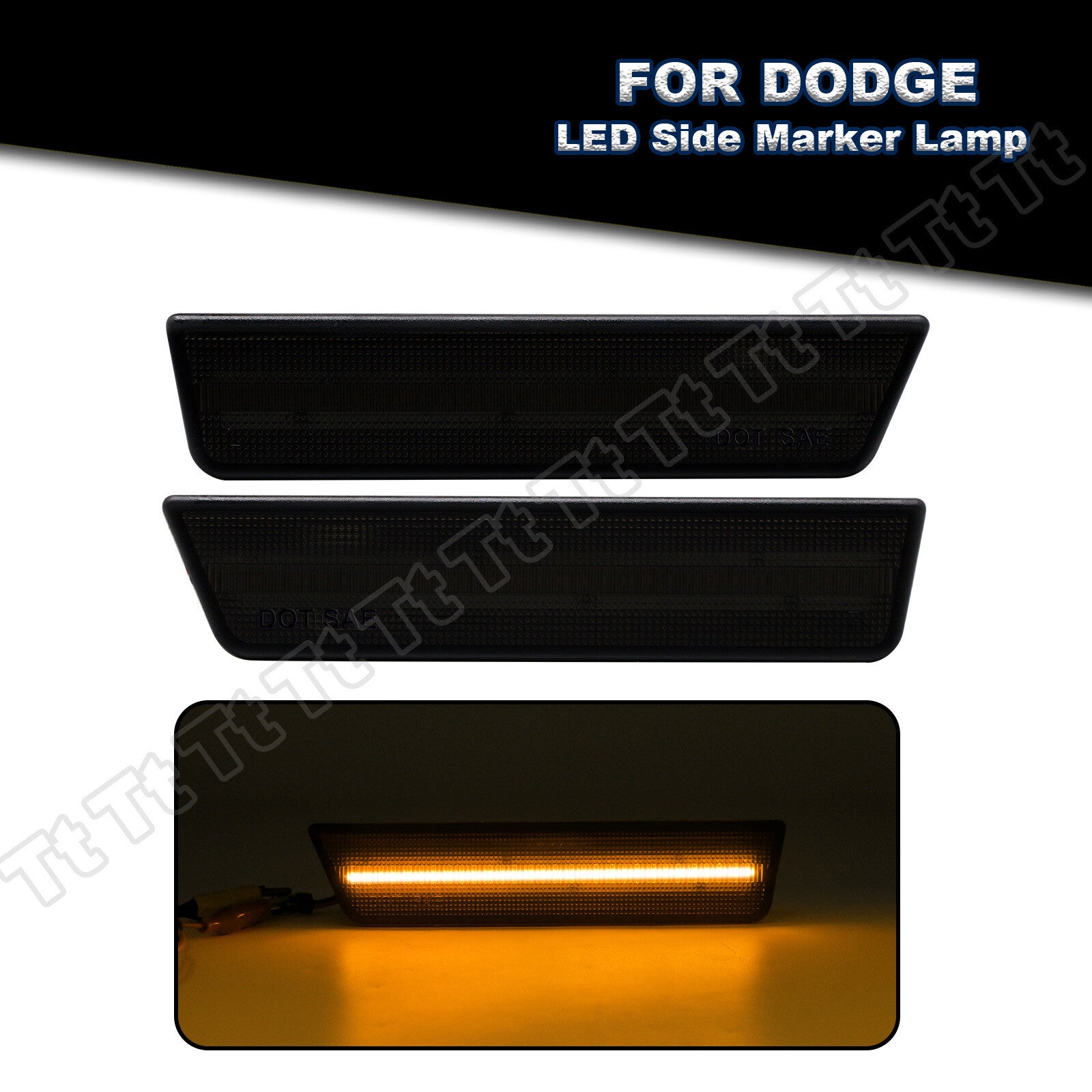 Pieces Smoked Lens Front Bumper LED Side Marker Lights for 2008 - 2014 for Dodge for Challenger - v