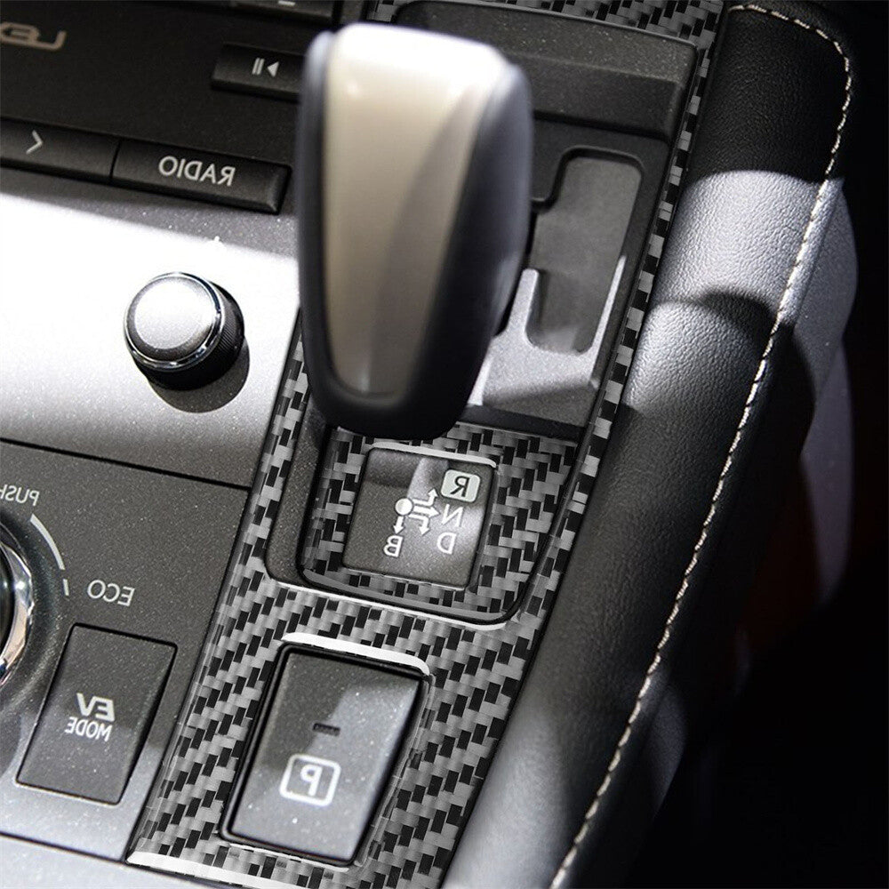 for Lexus CT200h 2011-17 RHD Central Control Gear Shift Panel Trim Carbon Fiber