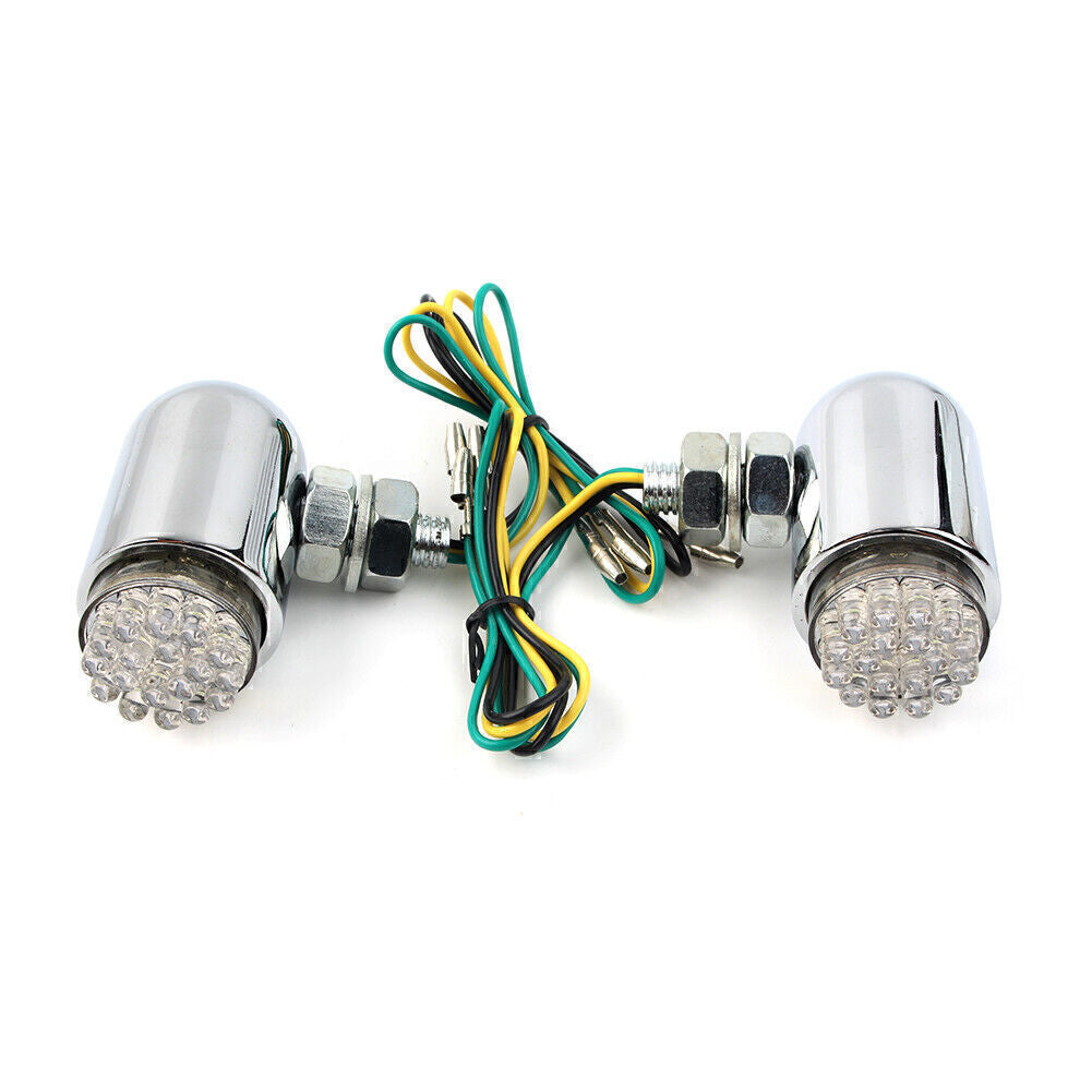 2¡ÁCustom Chrome Brake Running Turn Signal Tail Lamp Motorcycle Cruiser Universal Q