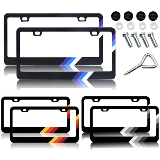 2x for Toyota Tacoma Cab Pickup Retro Color Metal License Plate Tag Frame Covers Q