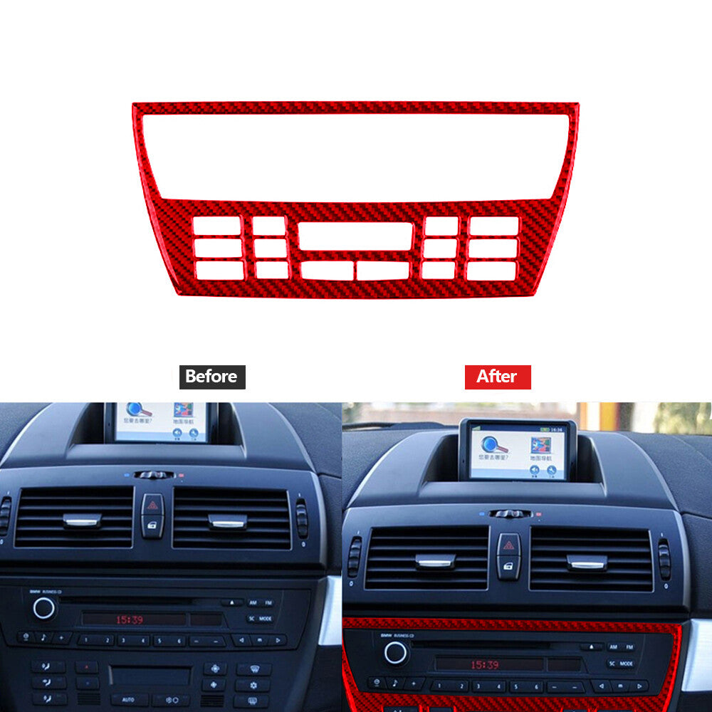 Red Carbon Fiber Steering Wheel Button Accent Trim Cover For F150 2004-08 v