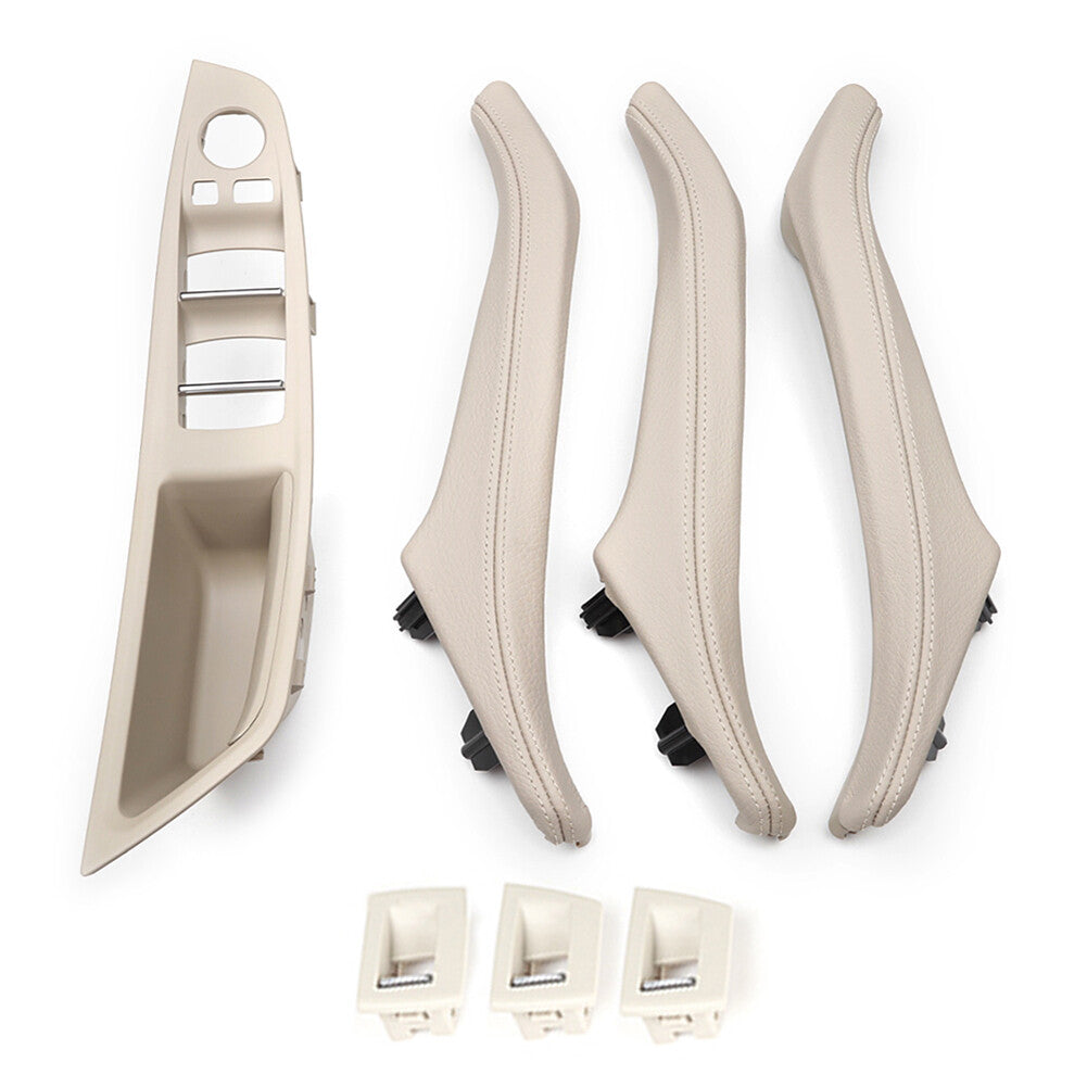 7pcs Door Trim Pull Handle Real Leather For 10-17 for BMW 5 series F10 F11 F18 LHD
