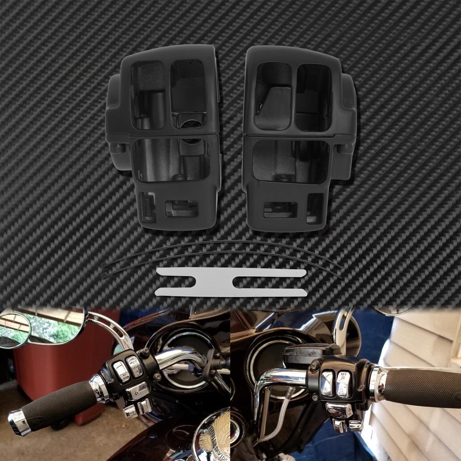 Black Hand Control Switch Housing Cover Fit for Harley Touring Glide 1996-2013 Q