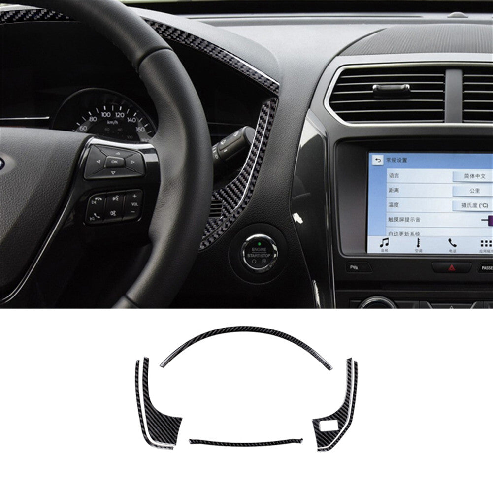 Carbon Fiber Interior Dashboard Frame Trim Panel for Ford Explorer 2011-2014