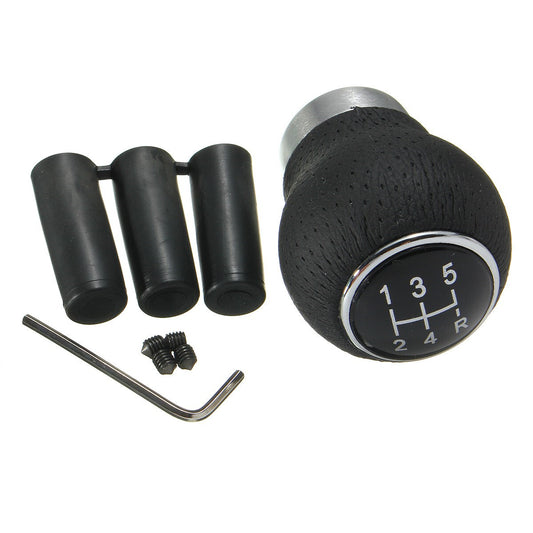 5 Speed Leather Car Manual Shift Knob Gear Stick Shifter Lever Handle Kit