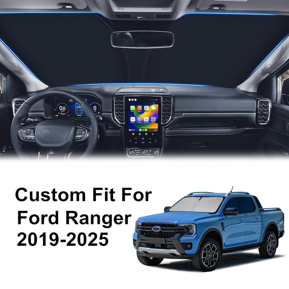 For 2019-2025 for Ford Ranger Cab Front Windshield Sun Shade Foldable UV Block Cover