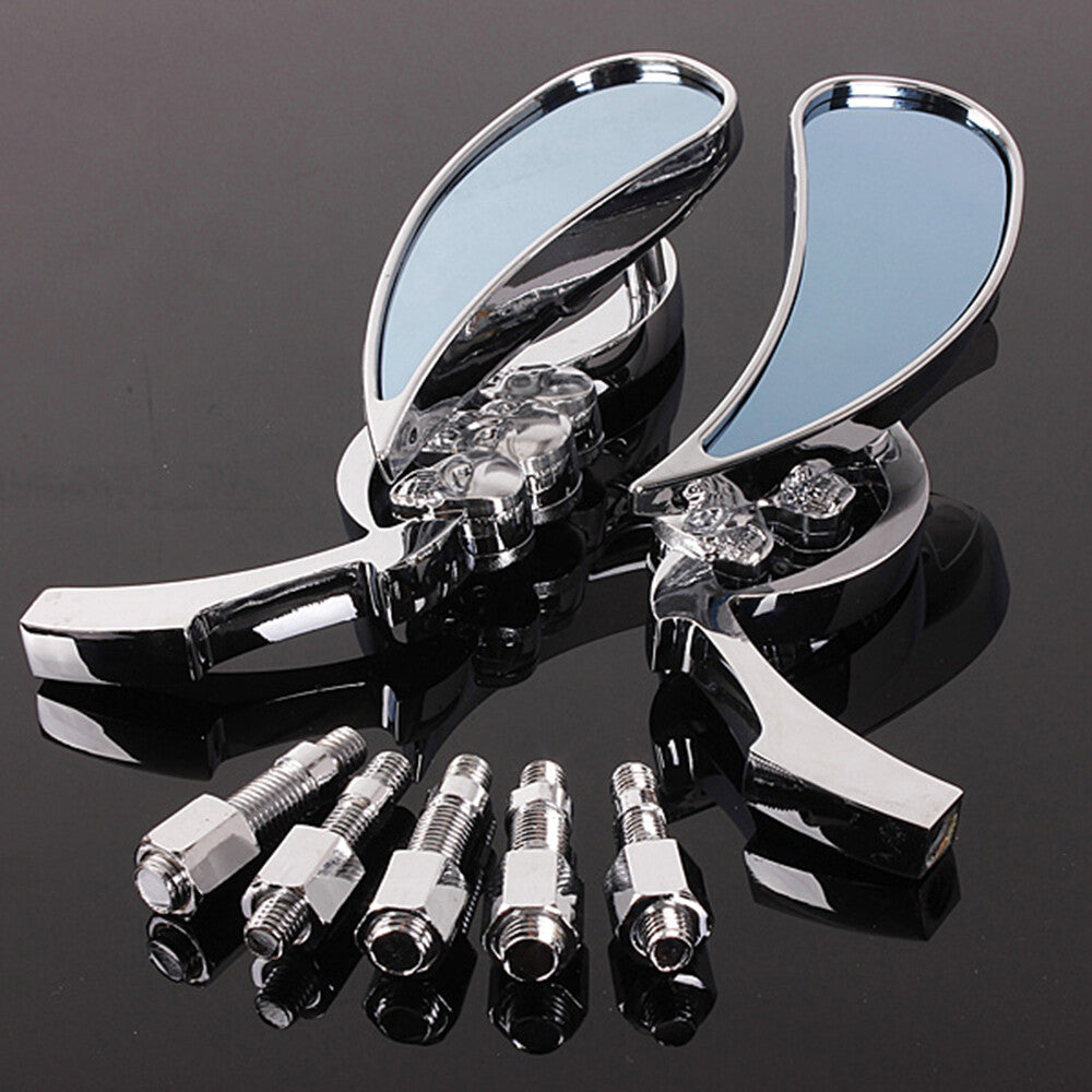 Motorcycle rectangular rearview mirrors (left and right) suitable for Chopper Cruiser Q