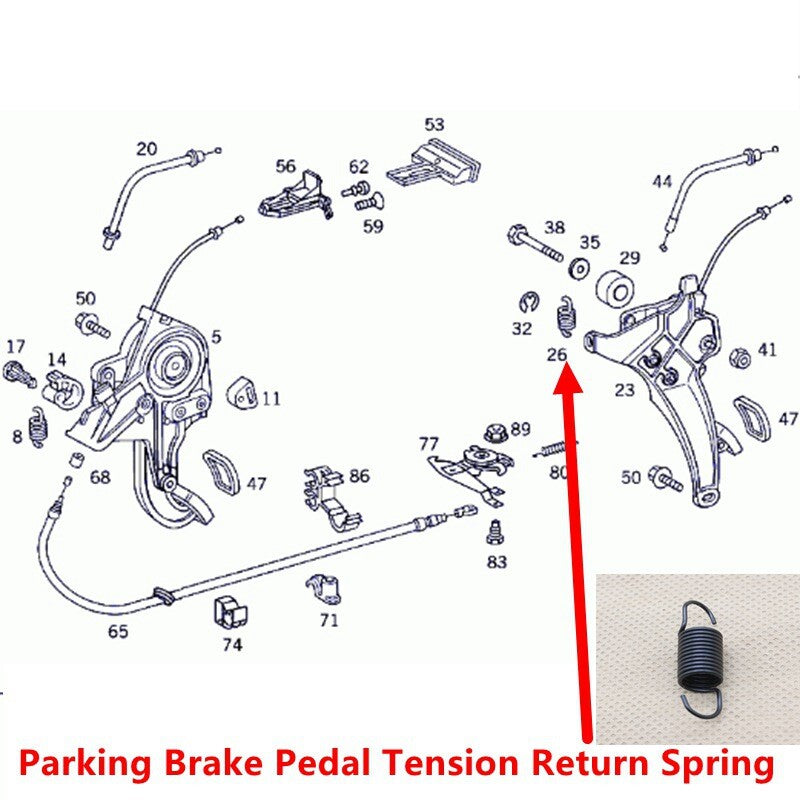 New parking brake pedal tension return metal spring for Mercedes A1249932810