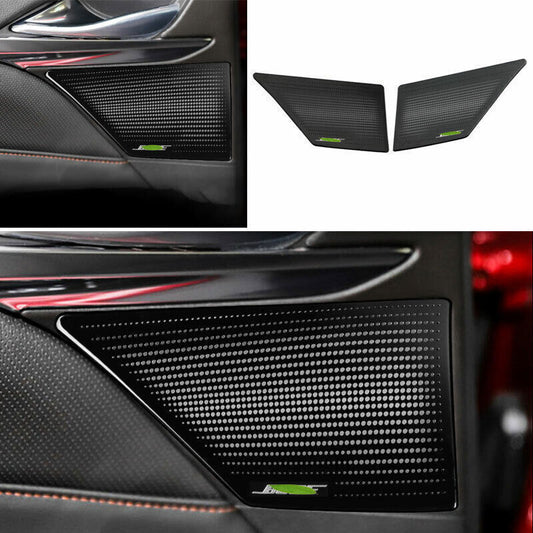 2X Inner Door Treble Speaker Frame Cover Trim Black Steel for Cadillac CT4 20-24