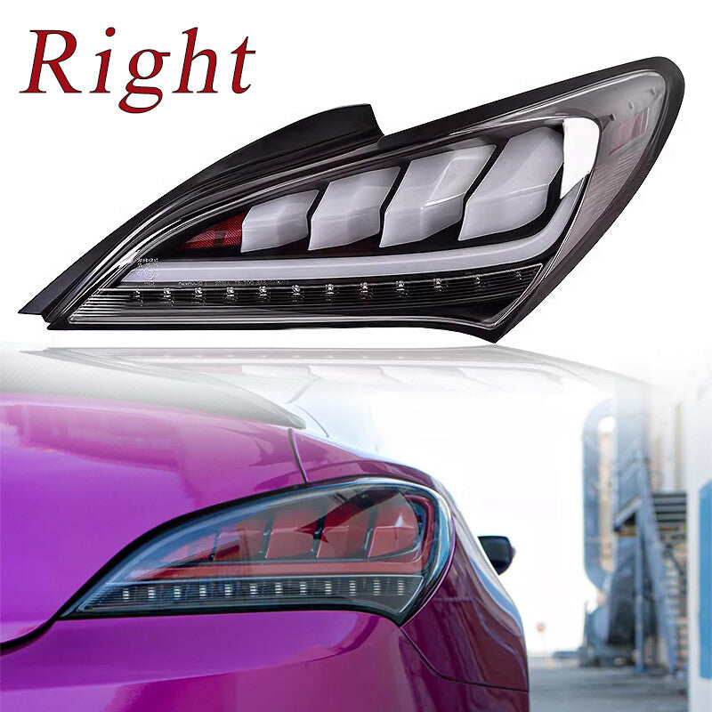 Right-side bright white sequential LED taillights are available on 2010-2016 for Hyundai for Genesis Coupe.