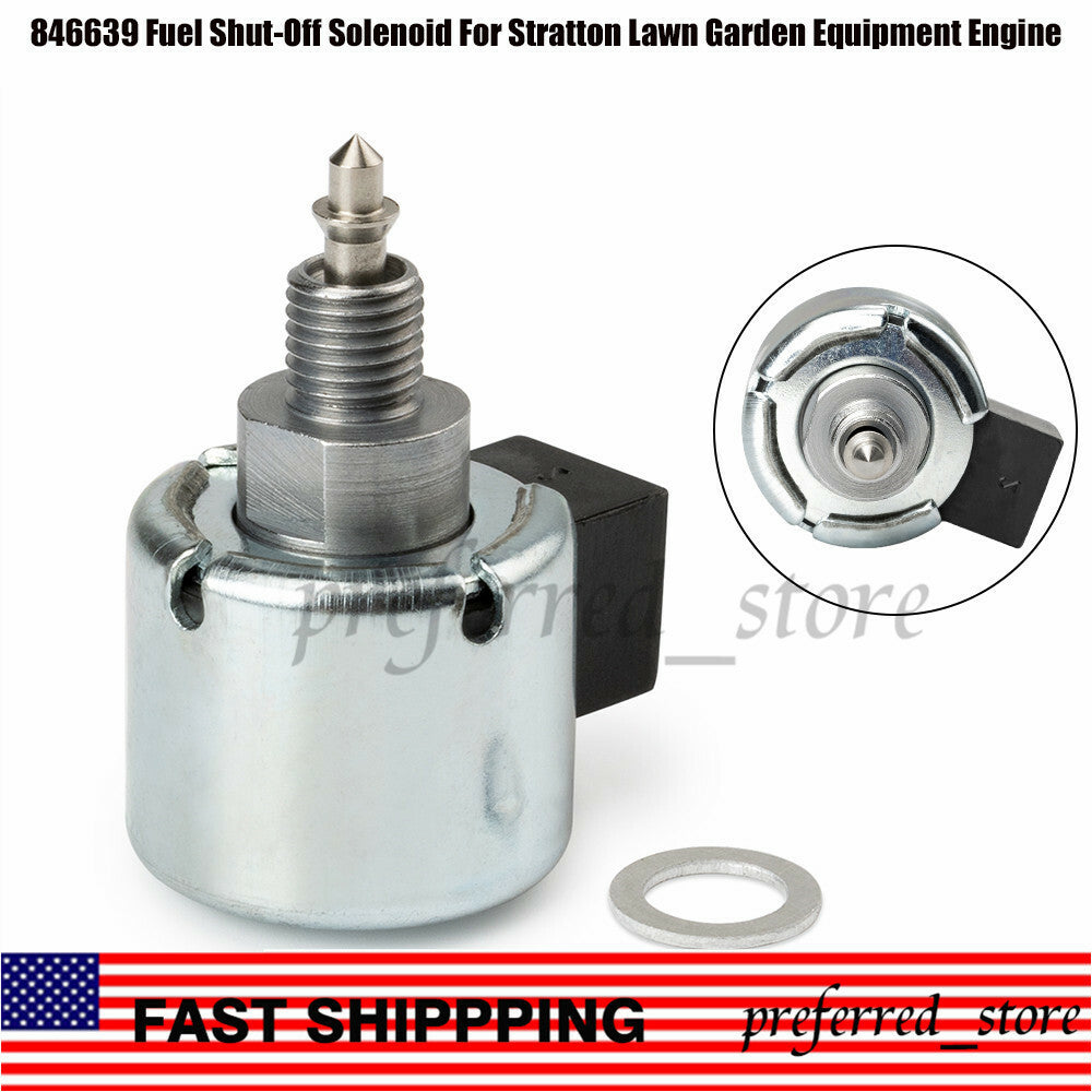 Fuel shut-off solenoid valve for Briggs & Stratton lawn and garden equipment engine 846639- v