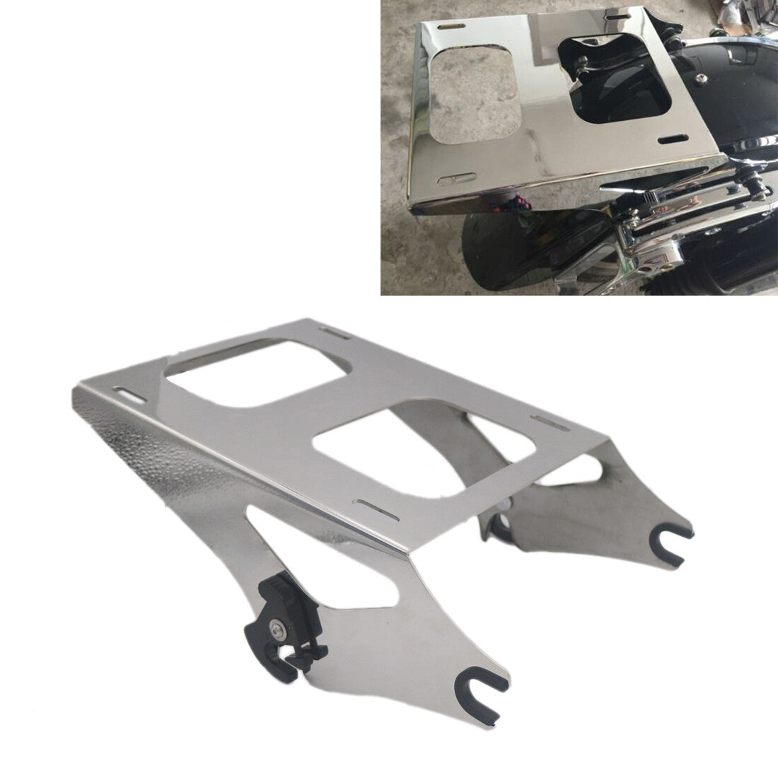 Two Up Tour Pak Pack Mount Luggage Rack for Harley Street Glide Road King 14-19