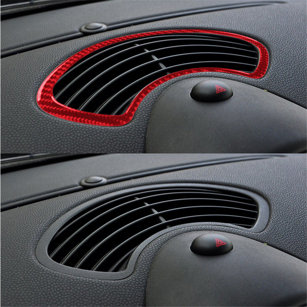 Red Interior Carbon Fiber Center Air Vent Trim Cover for MINI Cooper 2007-2011