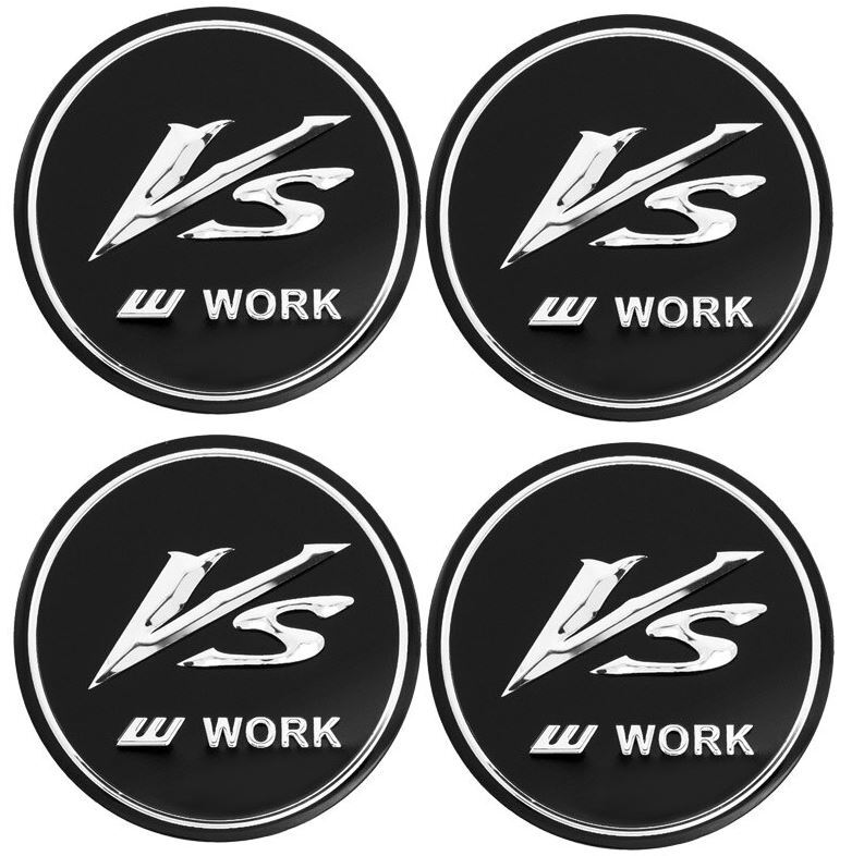 4x64mm WedsSport Silver Badge Wheel Center Cap Hubcap Rim Cap TE37 - v