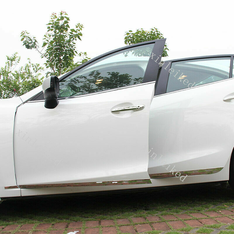 for Mazda 3 Axela sedan 2017-18 Chrome Steel Side Body Molding Strip Trim Cover