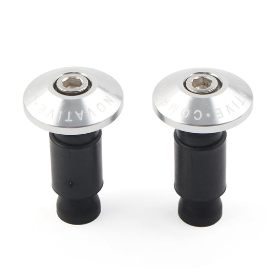 7/8'' Motorcycle Bike Handlebar Grips CNC Handle Bar End Cap Plugs Slider Silver Q