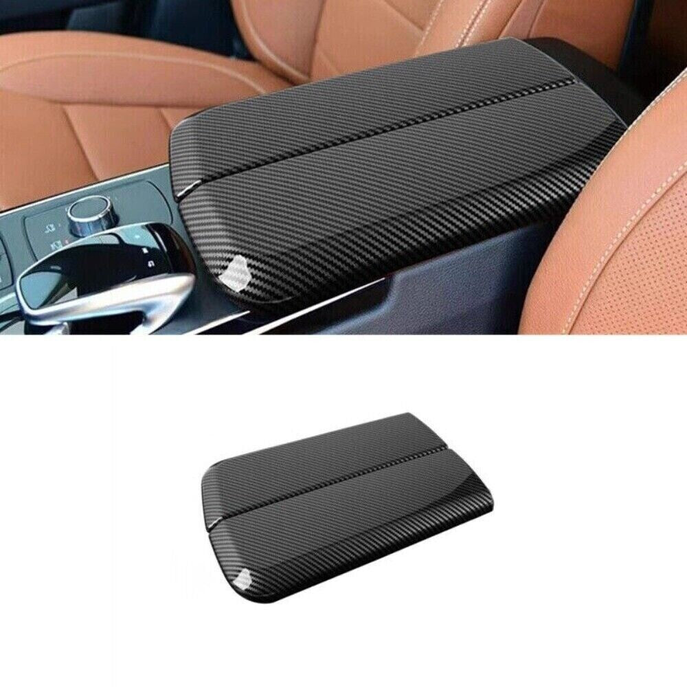 1x Car Center Armrest Box Panel Cover Carbon Fiber Fit for Benz GLS GLE 16 17 18 n