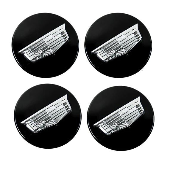 New 4 Piece 68 mm Vossen Wheel Hubcap Wheel Center Cap Emblems All Black - v