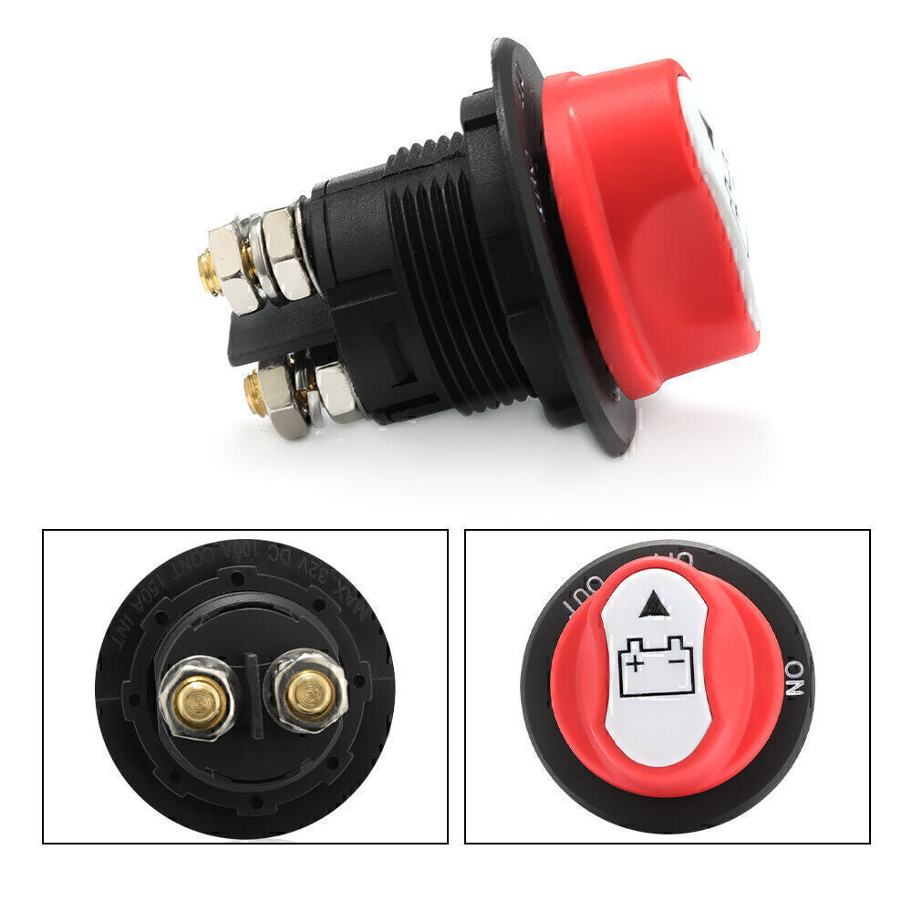 Battery Isolator Switch 100A Disconnect Power Cut Off Kill for Car Boat RV-Truck