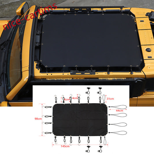 Oxford Cloth Car Roof Sunshade Shade Soft Top Cover for Ford Bronco 4-Door 2021+