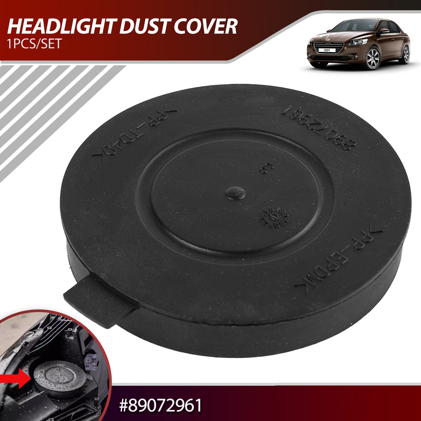 for Peugeot 508 3008 4008 5008 89072961 Headlight Dust-Cover Headlamp Dust Cap