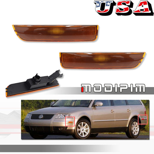 Amber-colored front bumper side marker light housing kit for 2001-2005 for Volkswagen for Passat B5.5