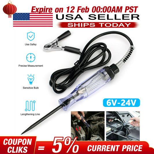 Test Light Car Circuit Tester Probe Voltage Continuity Tester Car DC 12V 6V US!
