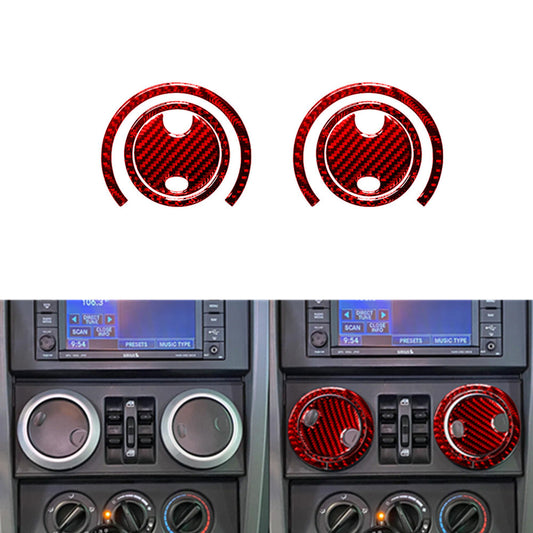 Red Carbon Fiber Central Ventilation Frame Trim for Jeep for Wrangler 2007-2010