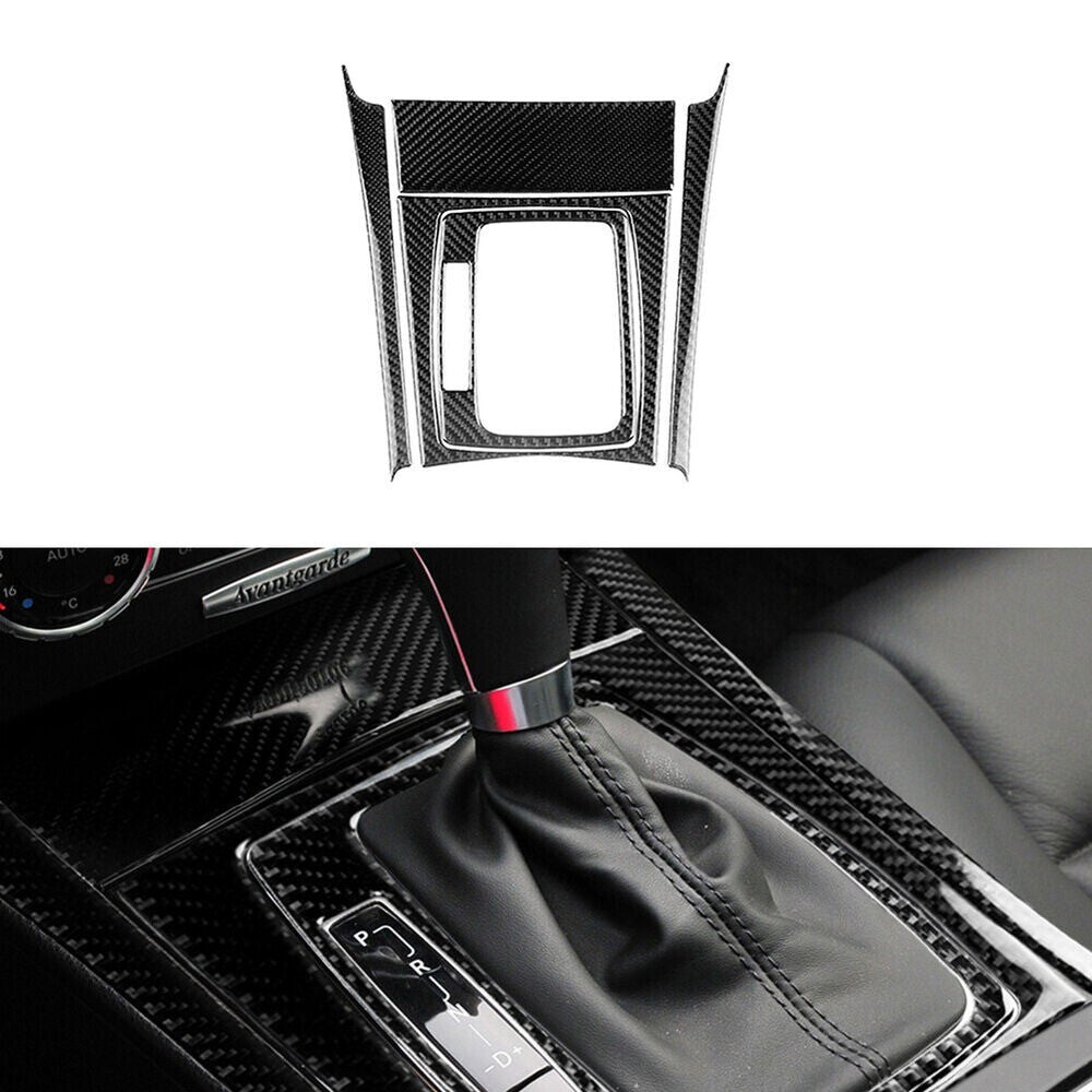Carbon Fiber Gear Shift Panel Trim Set For C-Class W204 07-2013 n