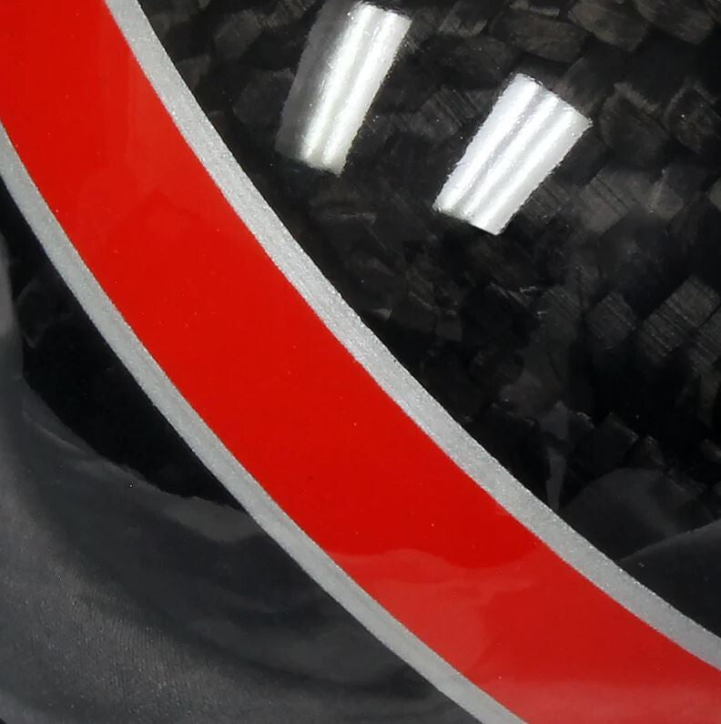 Car Shift Knob 5-speed Mugen, black carbon fiber with red and silver stitching, for Honda for Acura .