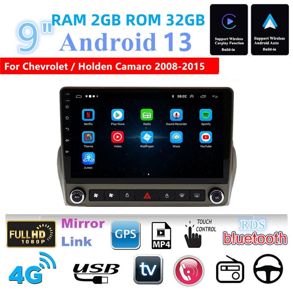 Fit for Chevrolet Camaro 2008-2015 9in Android 13 Carplay Car Stereo Radio GPS