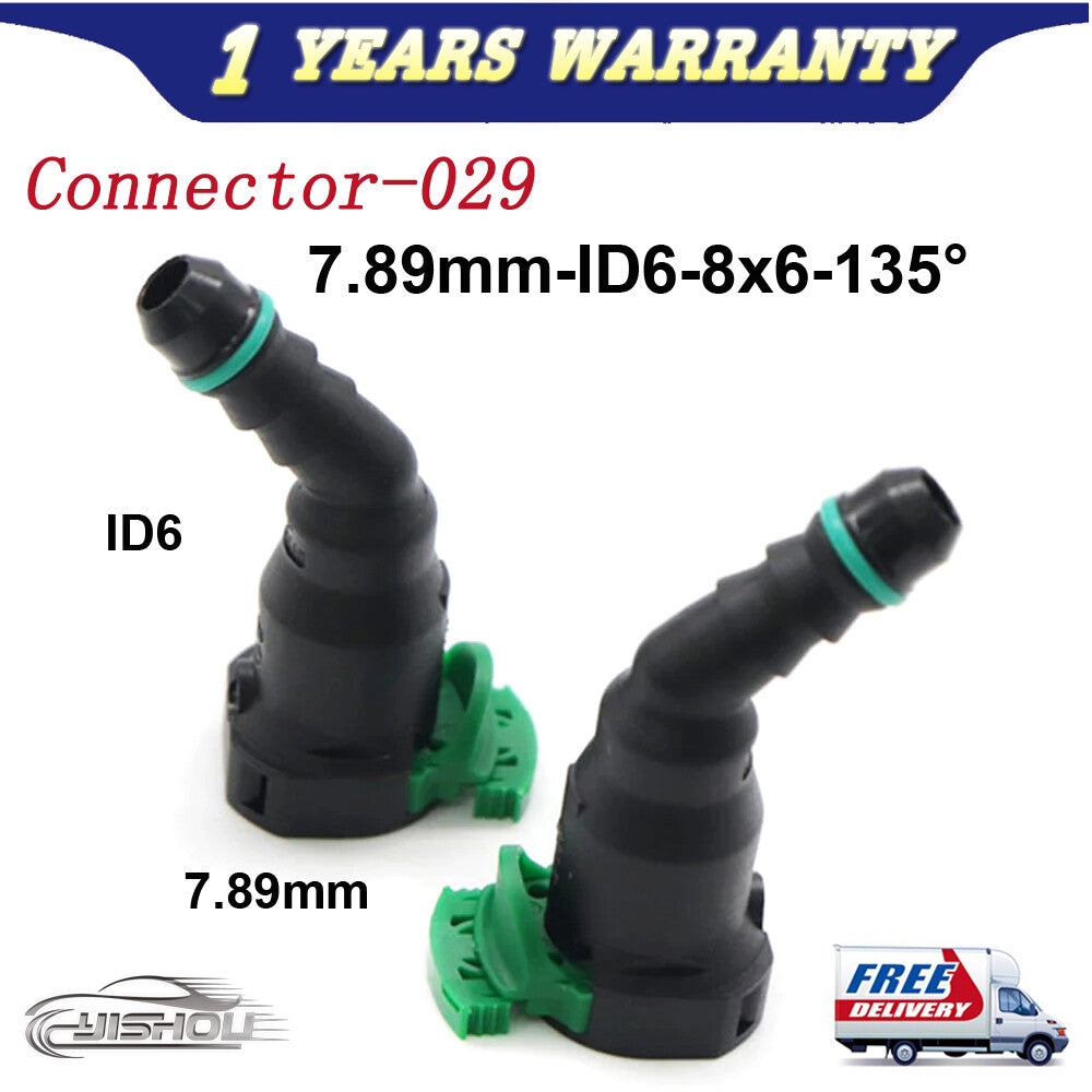 New Fuel Line Hose Pipe Quick Release Female Connector 2PCS 7.89mm ID6 8x6 135¡ã Q