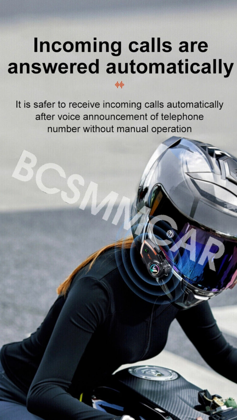 1x Motorcycle Helmet Intercom Bluetooth Headset 1000m Interphone For Android/iOS n