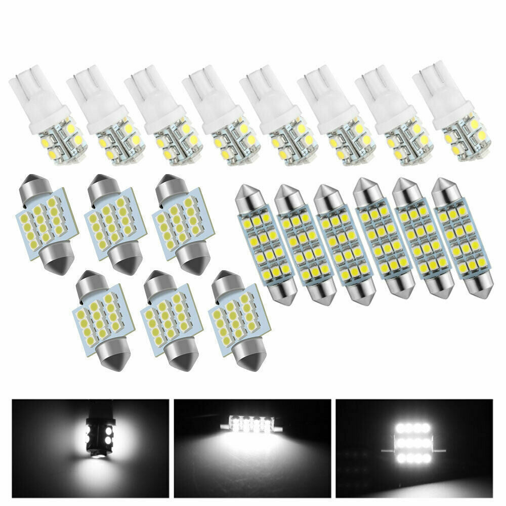 20pcs LED Interior Lights Bulbs Kit Car Trunk Dome License Plate Lamps