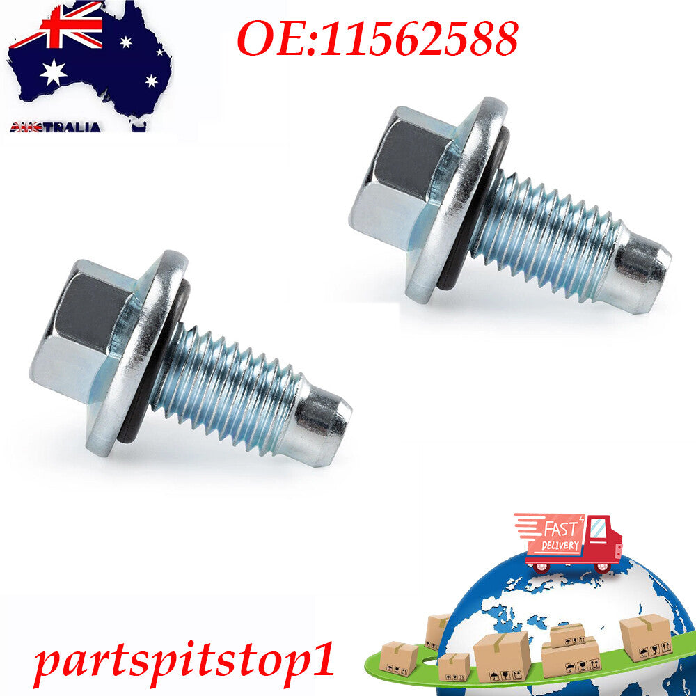 2PCS 11562588 Engine Oil Pan Drain Plug With Seal Oings For GM for Buick for Cadillac Q