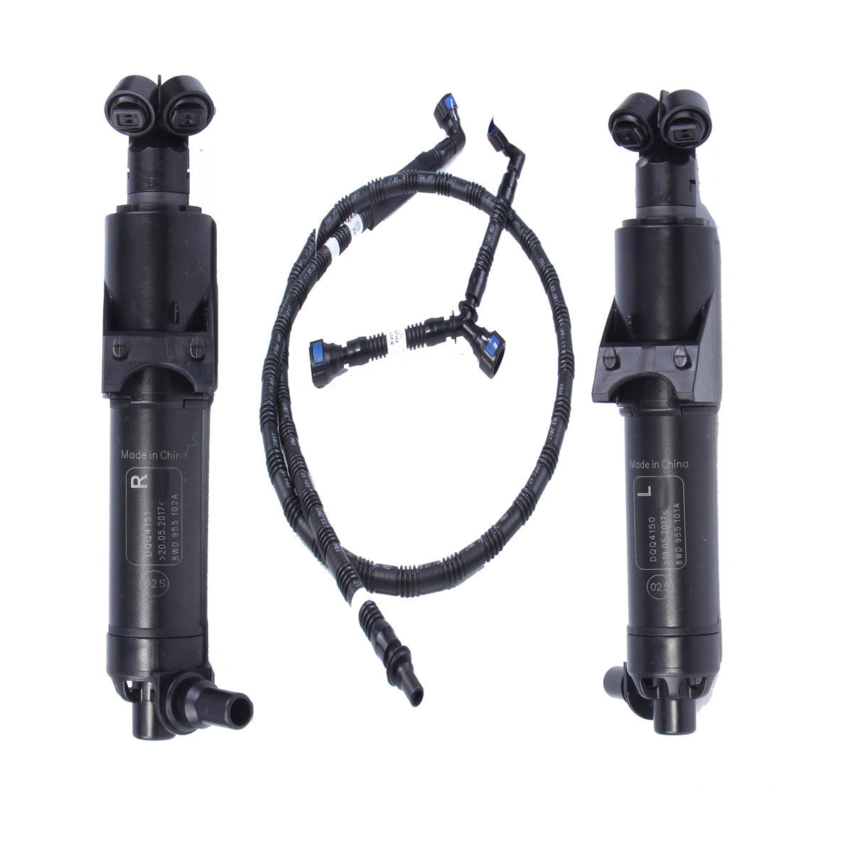 L& R Headlight Washer Sprayer Nozzle&Hose Kit for AUDI for A4 S4 #8W0955101/102A # Q