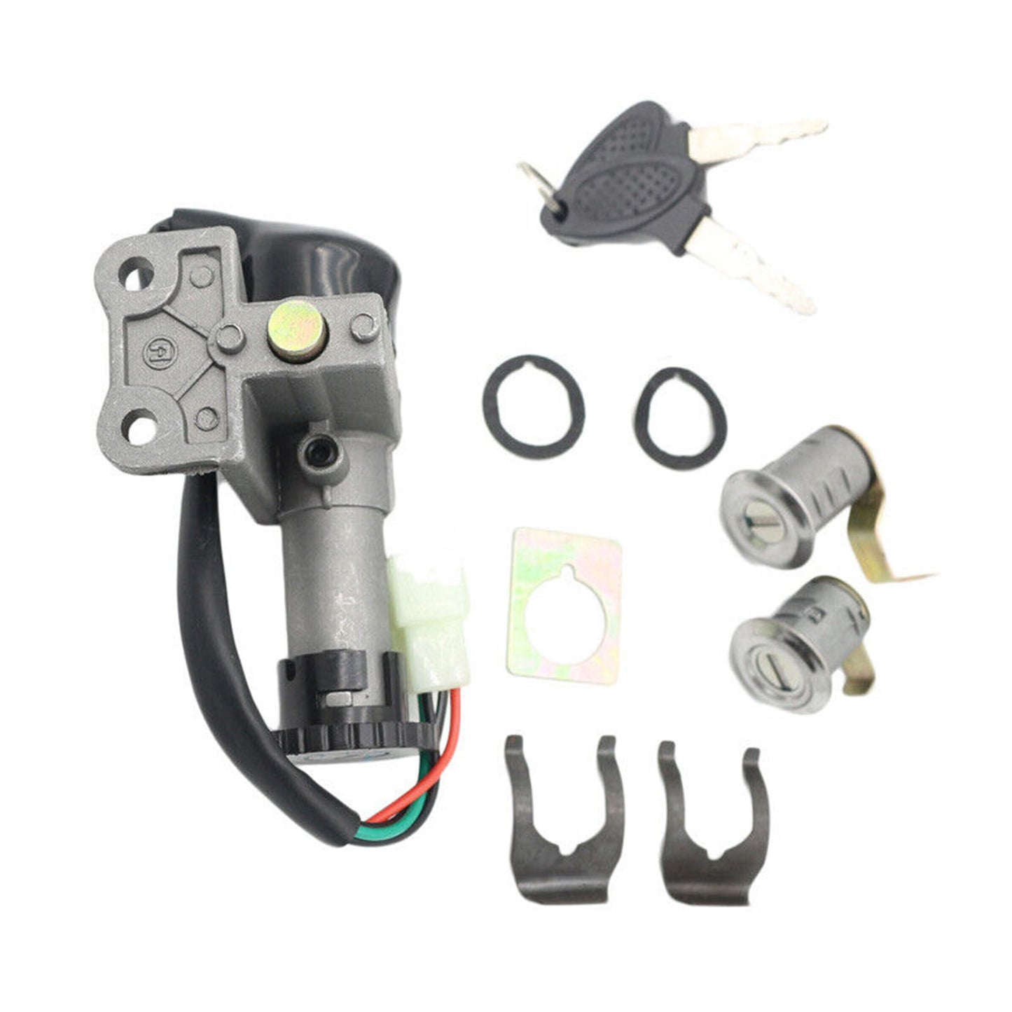 Motorcycle fuel filler cap ignition switch lock key for seat lock set suitable for 50-150cc Q