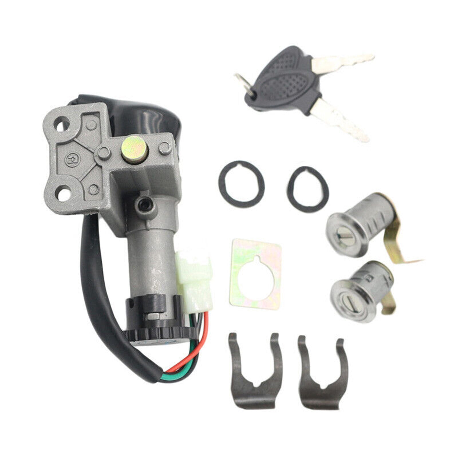 Motorcycle fuel filler cap ignition switch lock key for seat lock set suitable for 50-150cc Q