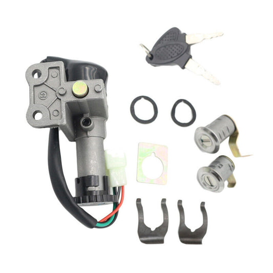 Motorcycle fuel filler cap ignition switch lock key for seat lock set suitable for 50-150cc Q