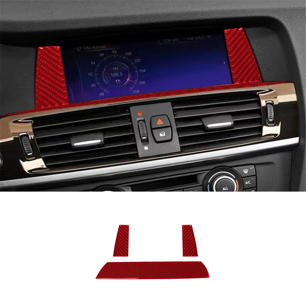 Red Carbon Fiber Central Console Frame Trim for Jetta Sedan 2011-2014 v