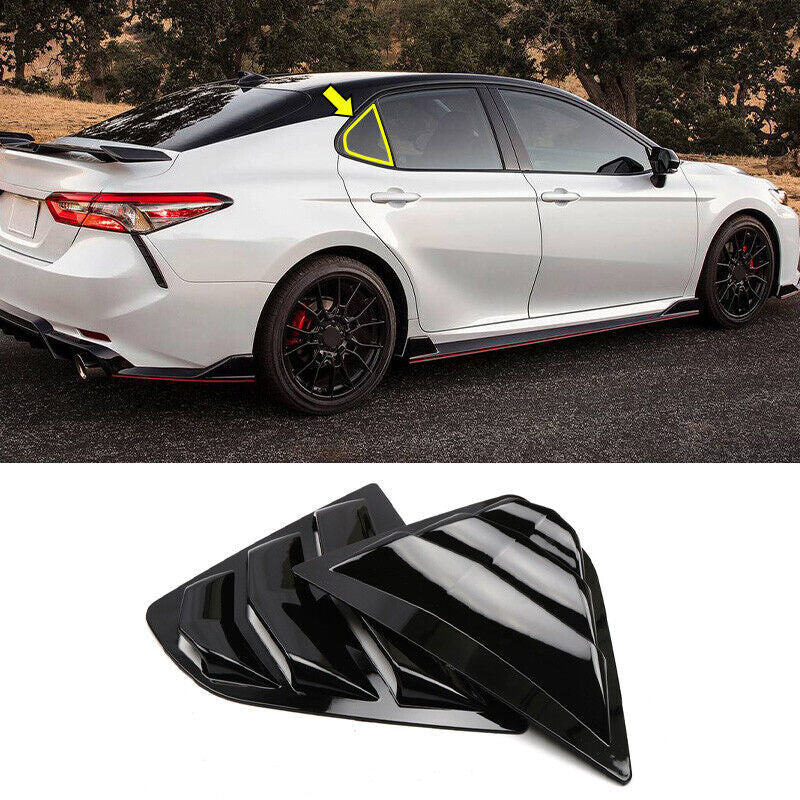 Gloss Black Rear Side Window Louver Cover for Toyota for Camry 2018-2022