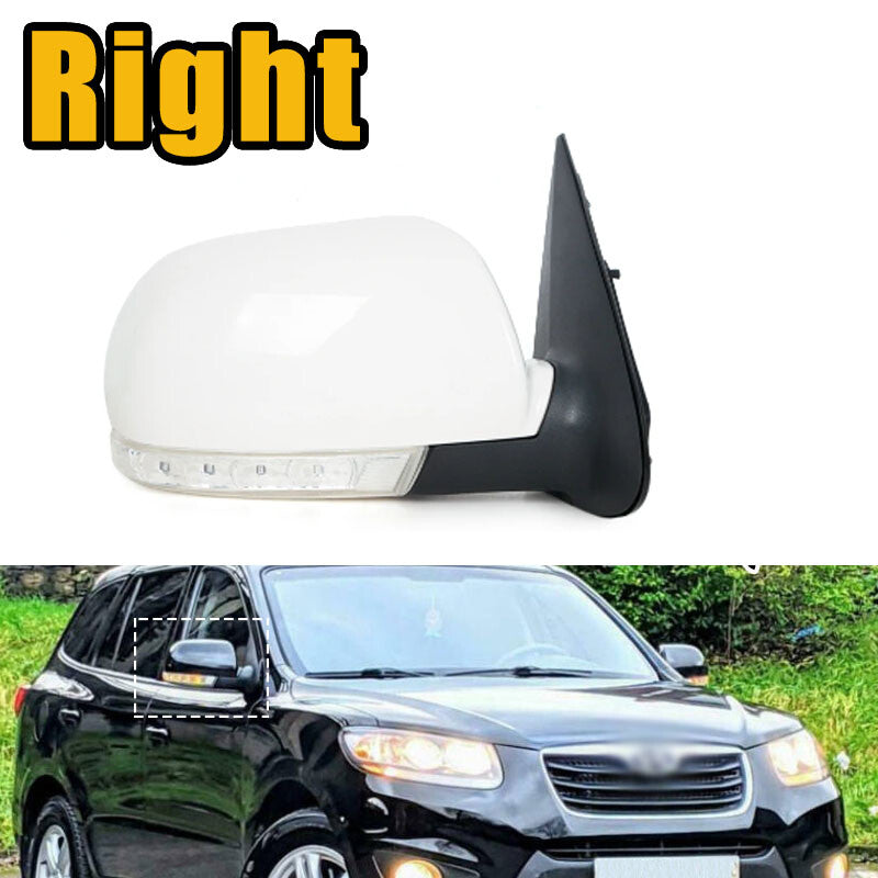 Right Rearview Mirror 8PINS With Lamp White for Hyundai Santa Fe 2.4L 2.7L 07-12