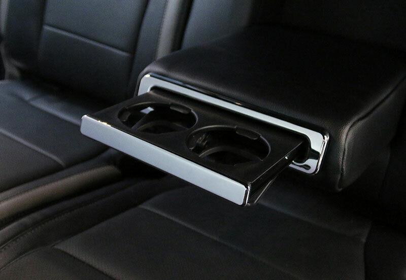 Chrome ABS Rear Armrest Box Cover Trim 2PCS Fit for Ford F150 F-150 2015-2020