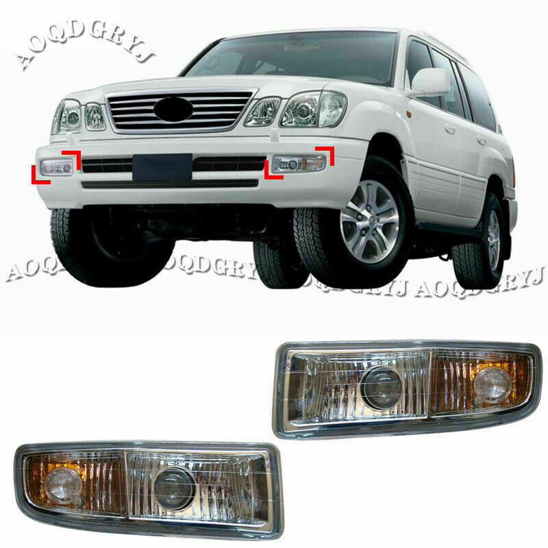LH+RH Front Bumper Fog Light Driving Lamp Replace Fit for Lexus LX470 1998-2002