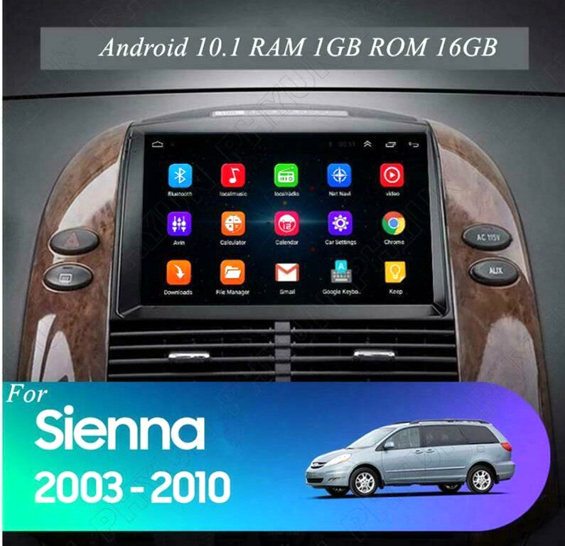 9-inch stereo radio with Android 10.1 host player for 2003-2010 for Sienna . n