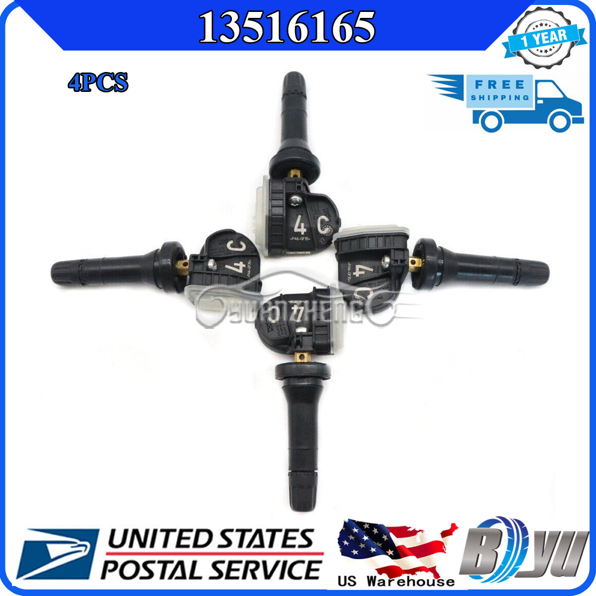 4PCS TPMS for GM for CHEVY for GMC for CADILLAC for BUICK 433MHZ Tire Pressure Sensors 13540603 Q